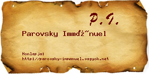 Parovsky Immánuel névjegykártya